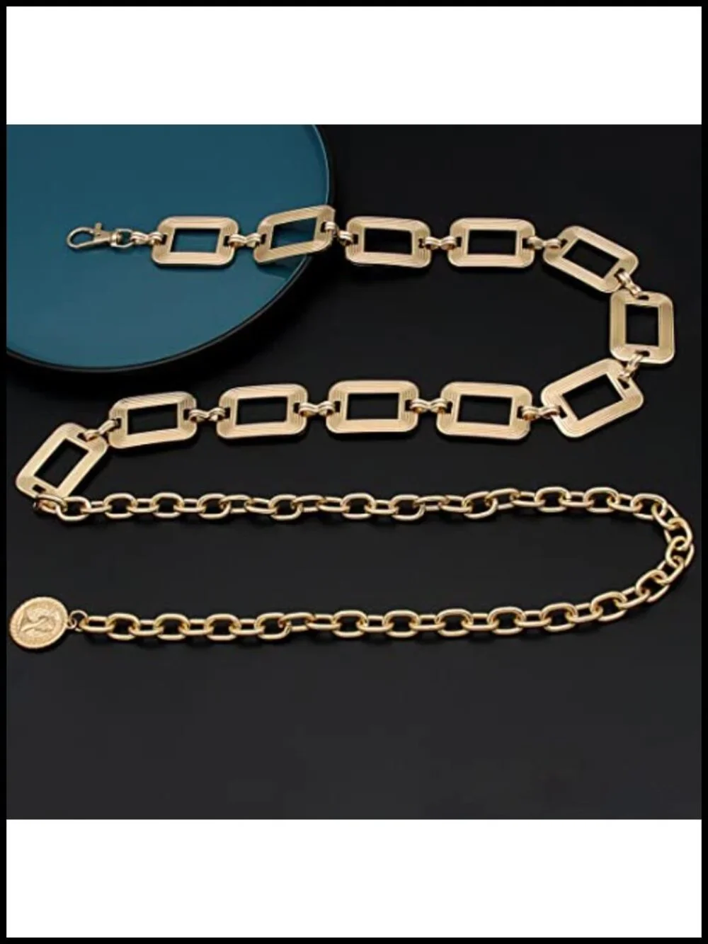 Chunky Link Metal Waist Chain Belt Lobster Clasp Adjustable